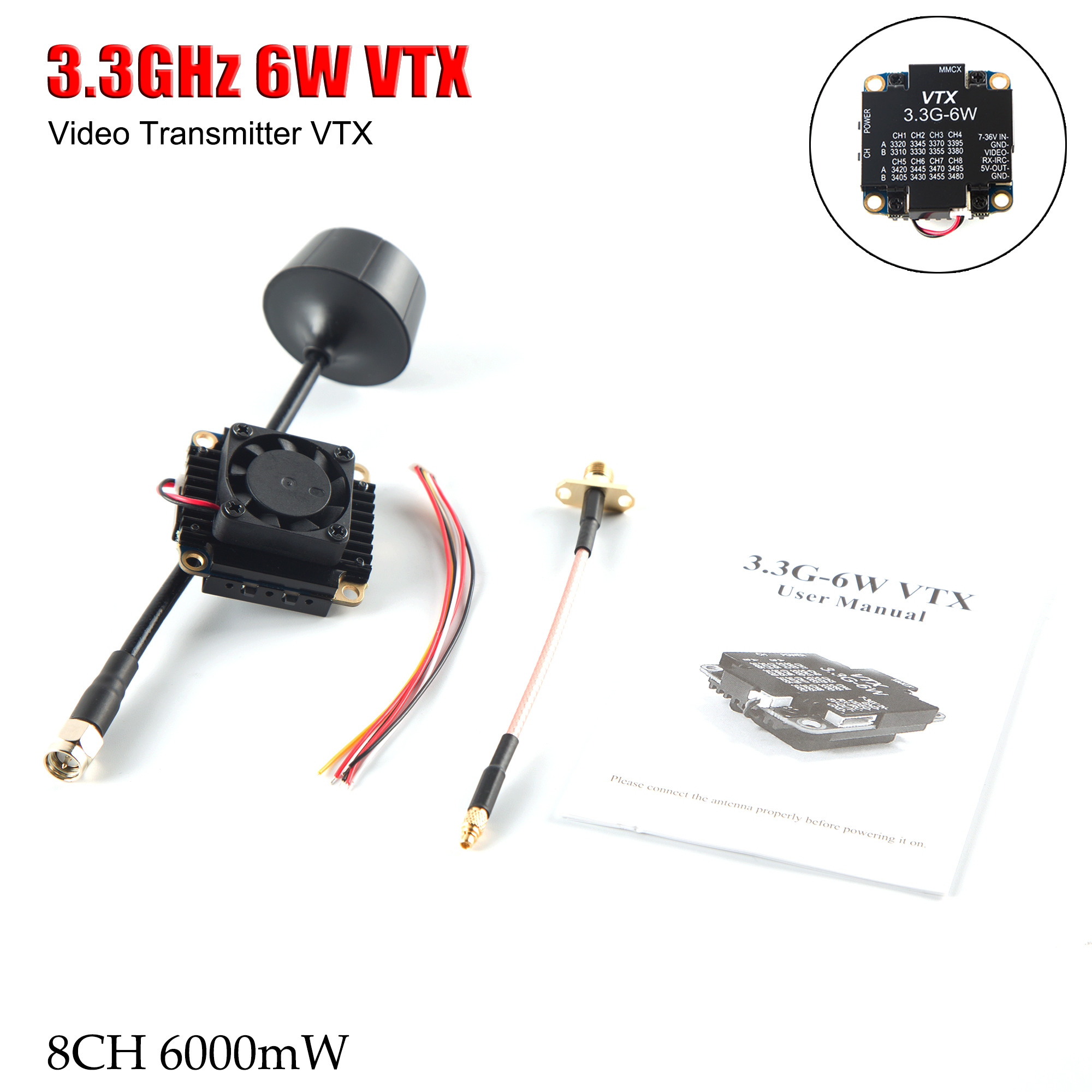 FPV Video Transmitter 3.3G 6W  - Drone Racing Vtx avis et prix