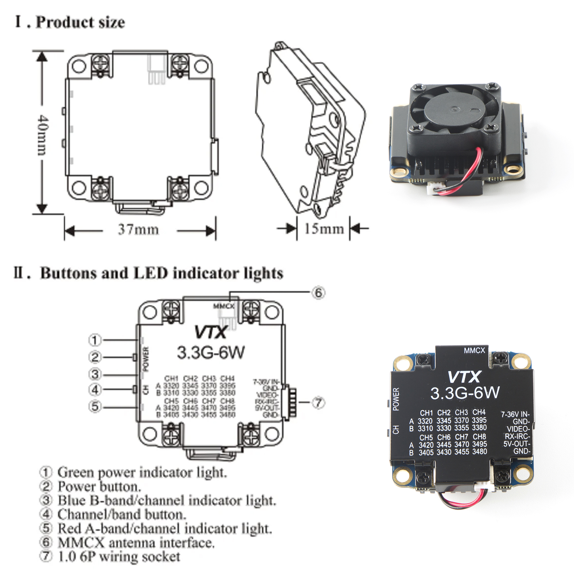 FPV Video Transmitter 3.3G 6W  - Drone Racing Vtx avis et prix